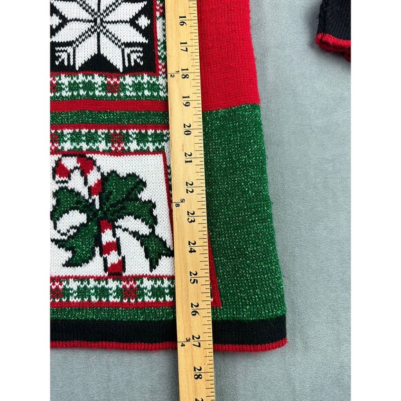 JJ Poole Sweater Cardigan Christmas Holiday Womens Medium Made in USA Vintage - Picture 6 of 8
